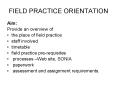 FIELD PRACTICE ORIENTATION PowerPoint PPT Presentation