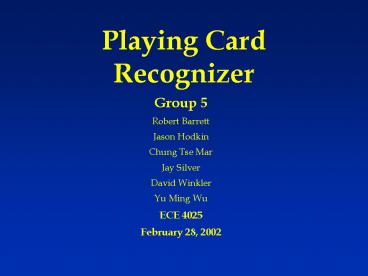 Playing Card Recognizer