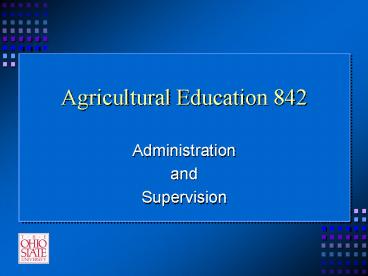 Agricultural Education 842