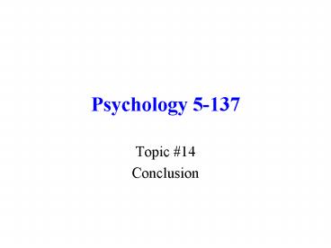 Psychology 5137
