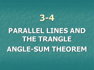 PARALLEL LINES AND THE TRANGLE