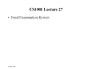 CS1001 Lecture 27