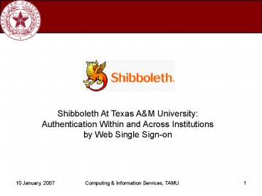 Shibboleth At Texas A
