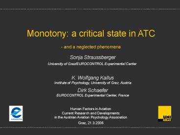 Monotony: a critical state in ATC