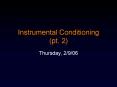 Instrumental Conditioning pt' 2 PowerPoint PPT Presentation