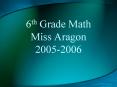 6th Grade Math Miss Aragon 20052006 PowerPoint PPT Presentation