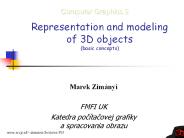 Representation and modeling of 3D objects (basic concepts)