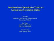 Introduction to Quantitative Trait Loci