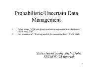 Probabilistic/Uncertain Data Management