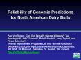 Reliability of Genomic Predictions for North American Dairy Bulls PowerPoint PPT Presentation