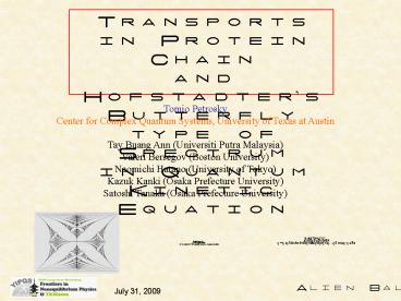 Transports in Protein Chain