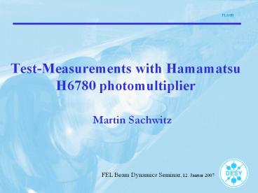 Test-Measurements%20with%20Hamamatsu%20H6780%20photomultiplier