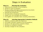 Steps in Evaluation