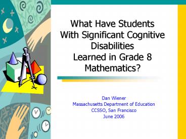 What Have Students With Significant Cognitive Disabilities Learned in Grade 8 Mathematics