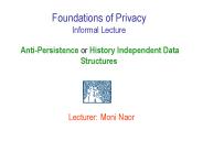 Lecturer: Moni Naor