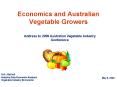 Economics and Australian Vegetable Growers PowerPoint PPT Presentation
