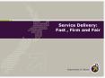 Service Delivery: Fast , Firm and Fair PowerPoint PPT Presentation
