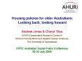 Housing policies for older Australians: Looking back, looking forward PowerPoint PPT Presentation
