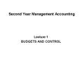 Second Year Management Accounting PowerPoint PPT Presentation