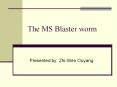 The MS Blaster worm PowerPoint PPT Presentation
