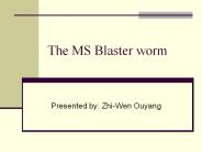 The MS Blaster worm