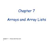 Chapter 7 Arrays and Array Lists