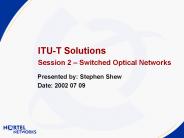 ITU-T Solutions Session 2 