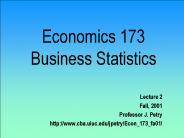 Economics 173 Business Statistics