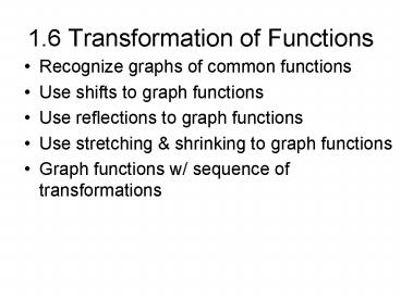 1'6 Transformation of Functions