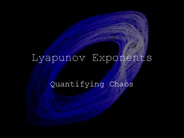 Lyapunov Exponents