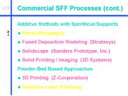 Commercial SFF Processes (cont.)
