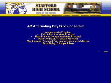 AB Alternating Day Block Schedule