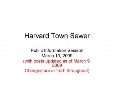 Harvard Town Sewer