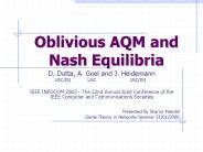 Oblivious AQM and Nash Equilibria
