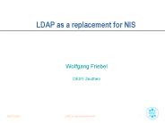 LDAP as a replacement for NIS