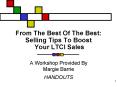 From The Best Of The Best: Selling Tips To Boost Your LTCI Sales PowerPoint PPT Presentation