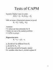 Tests of CAPM