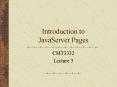 Introduction to JavaServer Pages PowerPoint PPT Presentation