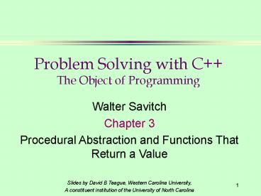 Savitch Prog Prob Solv wC 3rd PPT Slides