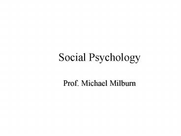 Social Psychology