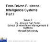 Data-Driven Business Intelligence Systems: Part I PowerPoint PPT Presentation