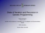 GECKIES GROUP    SEMINAR SERIES