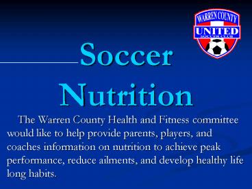 Soccer Nutrition