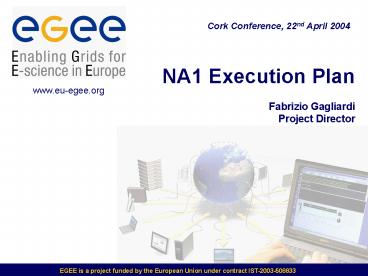 NA1 Execution Plan Fabrizio Gagliardi Project Director