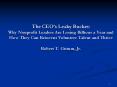 The CEOs Leaky Bucket: Why Nonprofit Leaders Are Losing Billions a Year and How They Can Reinvent Vo PowerPoint PPT Presentation