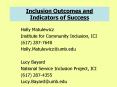 Inclusion Outcomes and Indicators of Success PowerPoint PPT Presentation