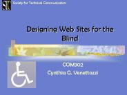 Designing Web Sites for the Blind