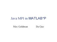 Java MPI in MATLAB*P