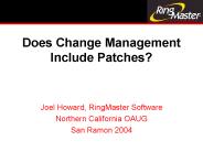 Does Change Management Include Patches?
