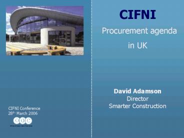 CIFNI Procurement agenda in UK